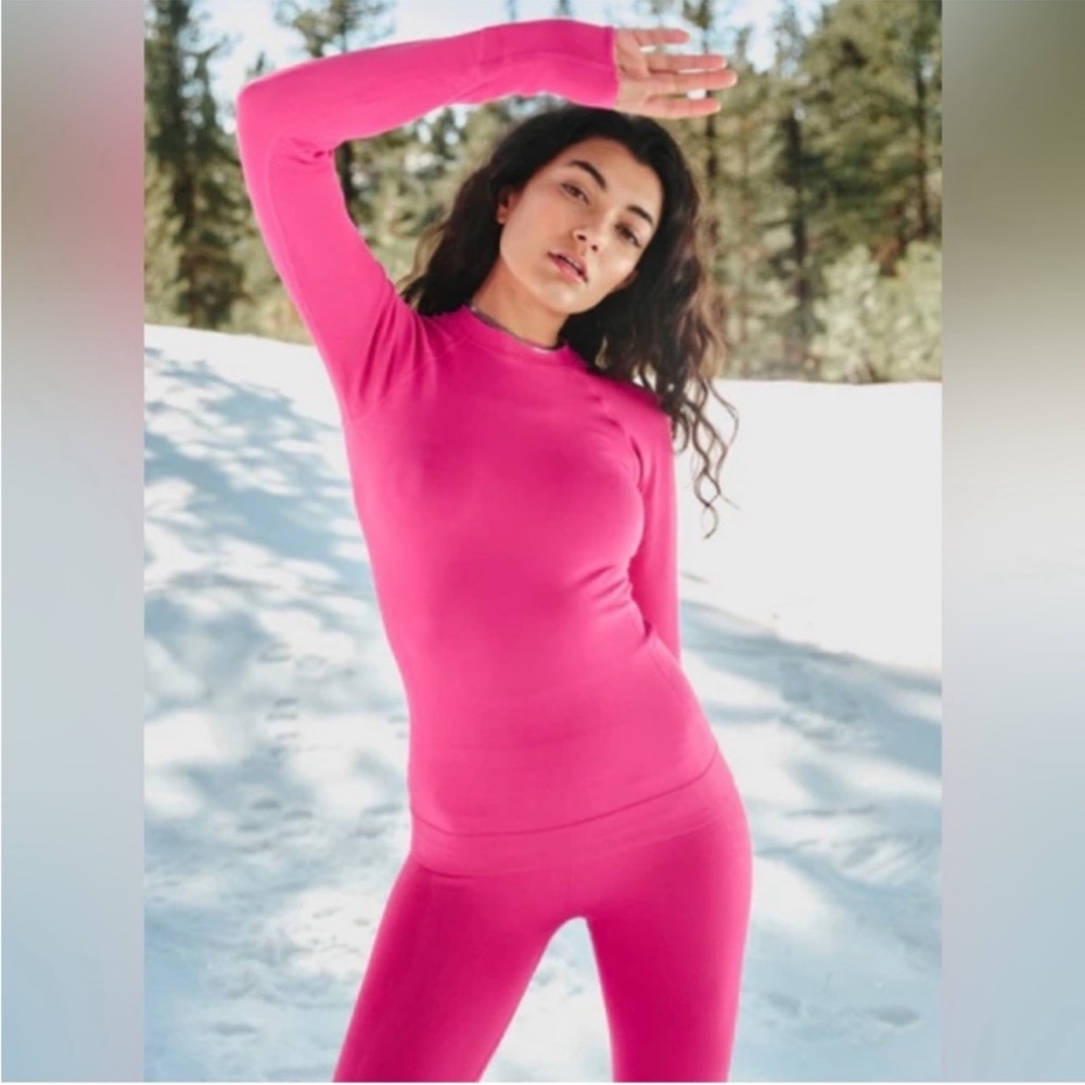 Halfdays Johnson Merino Wool Base Layer Sz S Pink